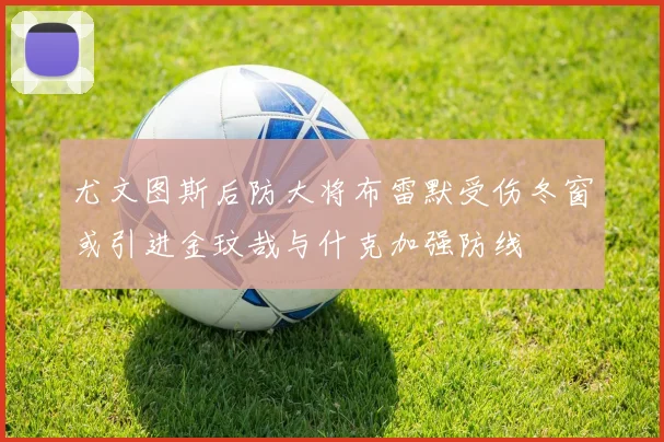 尤文图斯后防大将布雷默受伤冬窗或引进金玟哉与什克加强防线